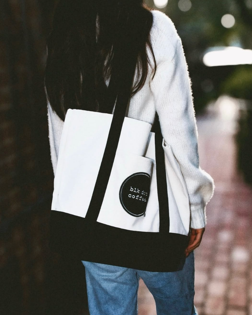 Canvas Utility Tote Bag | Blk Dot Coffee